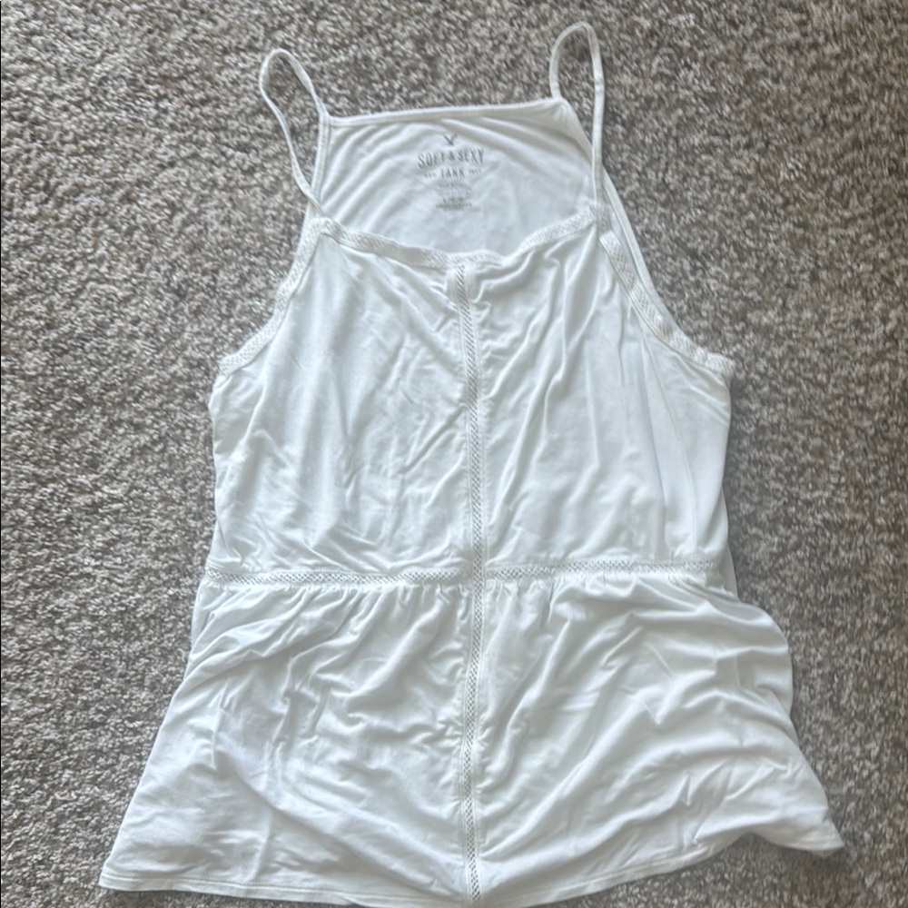 American Eagle Outfitters White Camisole Relaxed Fit